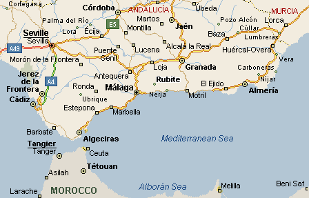 Map of Andalucia